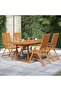 5 Piece Garden Dining Set Solid Wood Acacia 120-170 cm