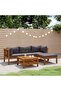 5 Piece Garden Lounge Set with Cushion Solid Acacia Wood