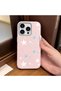 iPhone 15 Pro Max Compatible Pink Leather Textured Silicone Protects Camera Shock-Absorbing Case Pentagonal Star