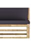 5 Piece Garden Lounge Set with Dark Grey Cushions Bamboo - 6