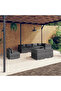 8 Piece Garden Lounge Set with Cushions Poly Rattan Grey