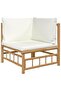 8 Piece Garden Lounge Set with Cream White Cushions Bamboo - 2