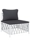 7 Piece Garden Lounge Set with Cushions White Steel - 4