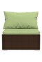 7 Piece Garden Lounge Set with Cushions Poly Rattan Brown - 5