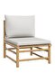 5 Piece Garden Lounge Set with Light Grey Cushions Bamboo - 4