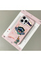 iPhone 14 Pro Max Compatible Pink Leather Textured Silicone Protects Camera Shock-Absorbing Case Stitch - 2