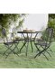 5 Piece Garden Dining Set Expanded Metal Mesh Anthracite