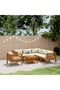 7 Piece Garden Lounge Set with Cream Cushion Solid Acacia Wood