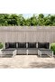 6 Piece Garden Lounge Set with Cushions White Steel