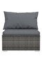 7 Piece Garden Lounge Set with Cushions Poly Rattan Grey - 2