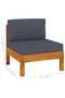 7 Piece Garden Lounge Set with Dark Grey Cushions Acacia Wood - 3
