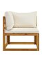 6 Piece Garden Lounge Set with Cushion Cream Solid Acacia Wood - 5
