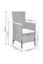 7 Piece Garden Dining Set with Cushions Black - 3
