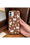 iPhone 11 Compatible Brown Leather Textured Silicone Protects the Camera Shock-Absorbing Case Büğüm