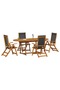 5 Piece Garden Dining Set Solid Wood Acacia and Textilene - 2