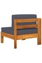 3-Seater Garden Sofa with Dark Grey Cushions Acacia Wood - 8