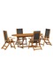 5 Piece Garden Dining Set Solid Wood Acacia and Textilene