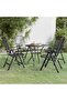 5 Piece Garden Dining Set Expanded Metal Mesh Anthracite