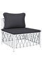 5 Piece Garden Lounge Set with Cushions White Steel - 4