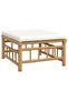 6 Piece Garden Lounge Set with Cream White Cushions Bamboo - 5