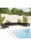 10 Piece Garden Lounge Set with Cushions Poly Rattan Dark Grey