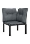 5 Piece Garden Lounge Set Black and Grey Poly Rattan - 2