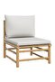 7 Piece Garden Lounge Set with Light Grey Cushions Bamboo - 5