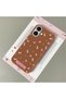 iPhone 16 Compatible Brown Leather Textured Silicone Protects Camera Shock-Absorbing Case Flower - 2