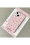iPhone 13/14 Compatible Pink Leather Textured Silicone Protects Camera Shock-Absorbing Case Flower - 3