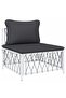 9 Piece Garden Lounge Set with Cushions White Steel - 4
