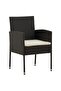 5 Piece Outdoor Dining Set Poly Rattan Black - 2