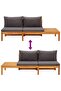 Garden Benches with Dark Grey Cushions 2 pcs Acacia Wood - 2