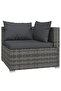 8 Piece Garden Lounge Set with Cushions Poly Rattan Grey - 4
