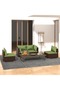 4 Piece Garden Lounge Set with Cushions Poly Rattan Brown