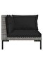 7 Piece Garden Lounge Set with Cushions Poly Rattan Dark Grey - 5