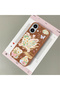 iPhone 16 Compatible Brown Leather Textured Silicone Protects Camera Shock-Absorbing Case Butterfly - 2