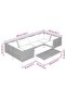 7 Piece Garden Lounge Set with Cushions Poly Rattan Dark Grey - 3