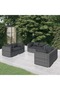 6 Piece Garden Lounge Set with Cushions Poly Rattan Grey