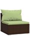 5 Piece Garden Lounge Set with Cushions Poly Rattan Brown - 2