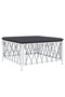 6 Piece Garden Lounge Set with Cushions White Steel - 5