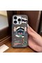 iPhone 15 Pro Max Compatible Gray Leather Textured Silicone Protects Camera Shock-Absorbing Case Stitch