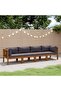 4-Seater Garden Sofa with Cushion Solid Acacia Wood