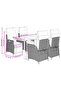5 Piece Garden Dining Set with Cushions Black Poly Rattan - 3