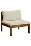 6 Piece Garden Lounge Set with Cream Cushion Solid Acacia Wood - 2