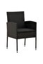 5 Piece Outdoor Dining Set Poly Rattan Black - 2