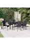 7 Piece Outdoor Dining Set Black