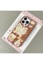 iPhone 15 Pro Compatible Brown Leather Textured Silicone Protects Camera Shock-Absorbing Case Butterfly - 3