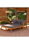 Sun Loungers with Dark Grey Cushions 2 pcs Acacia Wood