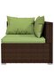 4 Piece Garden Lounge Set with Cushions Poly Rattan Brown - 2