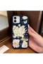 iPhone 11 Compatible Blue Leather Textured Silicone Protects Camera Shock-Absorbing Case Butterfly
